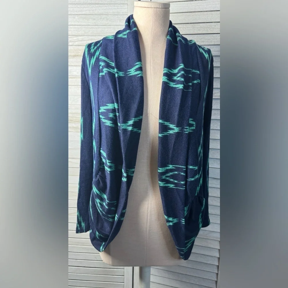 Pinkblush Open Front Cardigan Navy Blue Boho Lightweight Layering Sweater S